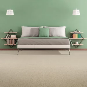 Bedroom carpet with green colorwall | Myers Flooring of Nashville