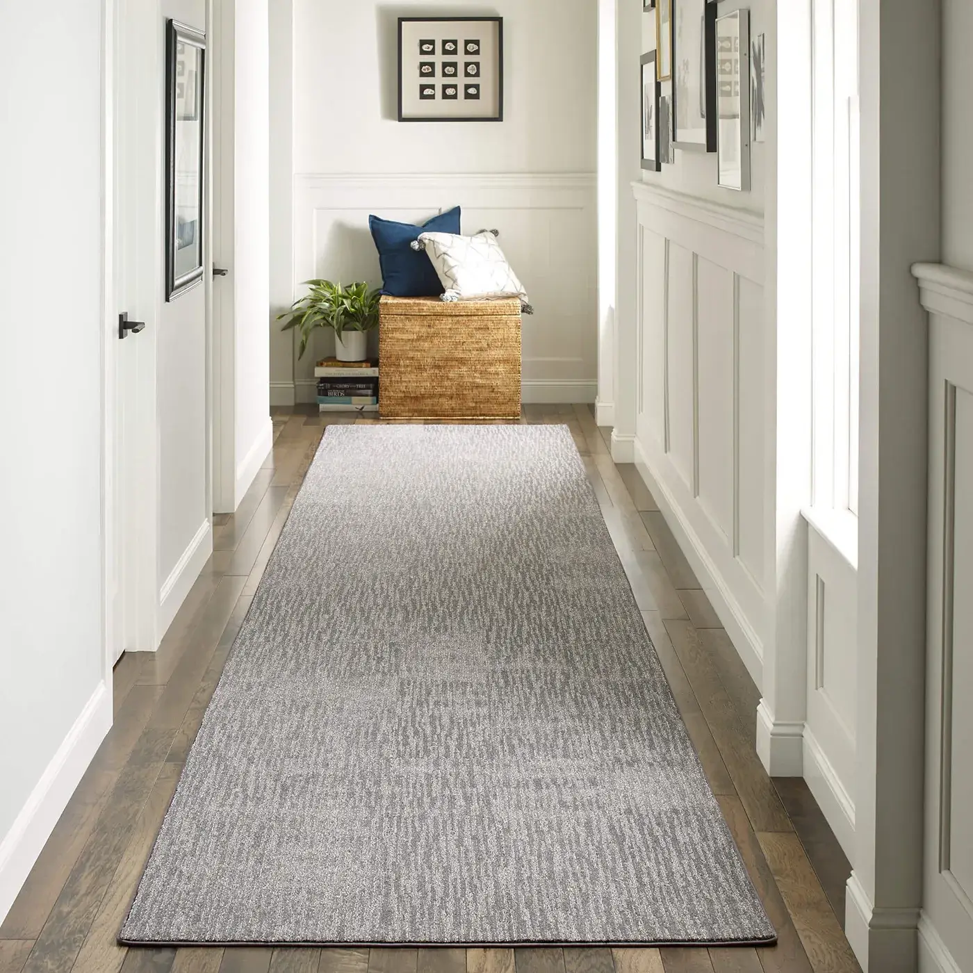 DynamicVision-HDE96-00501-Houndstooth-Hallway-2-V A long, grey Shaw Floors area rug | Myers Flooring of Nashville